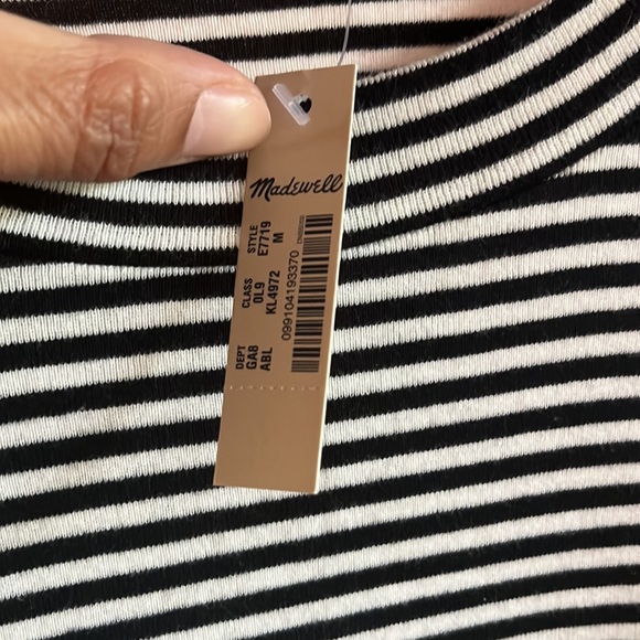 Madewell Lo Fi Tee in Mini Stripe Top Size Medium - Picture 5 of 12